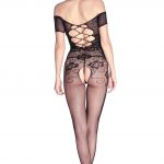 Open Crotch Rose Pattern Lace Body Stockings LC79371 7