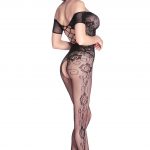 Open Crotch Rose Pattern Lace Body Stockings LC79371 8