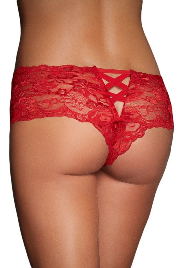 Red Lace Naughty Knicker LC75074 3 2