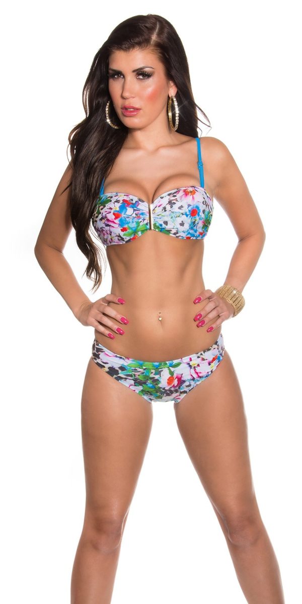 aaBalconet Bikini flower print remov Carrier Color TURQUOISE Size 40 0000L1700 TUERKIS 16