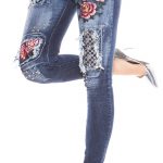 kkSkinny Jeans with Rivets and Embroidery Color JEANSBLUE Size 34 0000E1911 JEANSBLAU 12 1