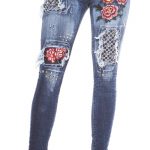 kkSkinny Jeans with Rivets and Embroidery Color JEANSBLUE Size 34 0000E1911 JEANSBLAU 3 1