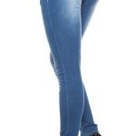 ooKouCla DarkWash Skinny Jeans with Letherlook Color JEANSBLUE Size 34 0000K600 294 JEANSBLAU 26