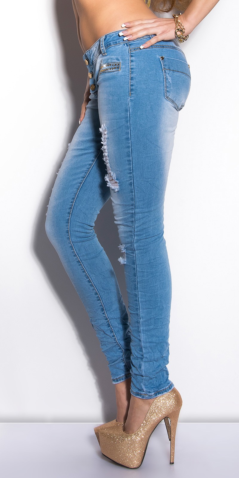 Dámske rifle gombíky+zips - Image 11