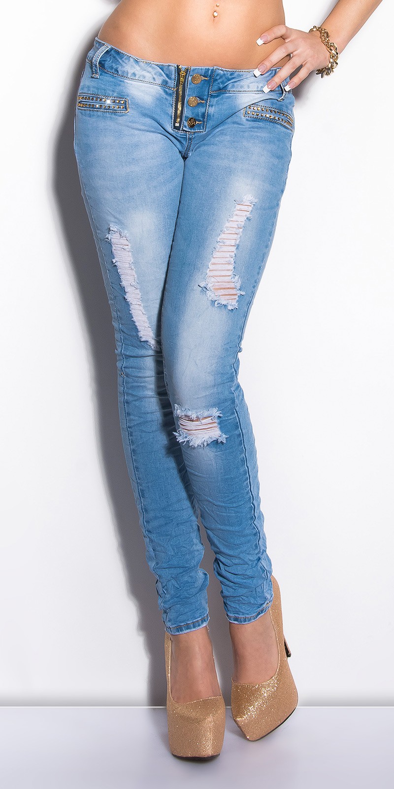 Dámske rifle gombíky+zips - Image 13