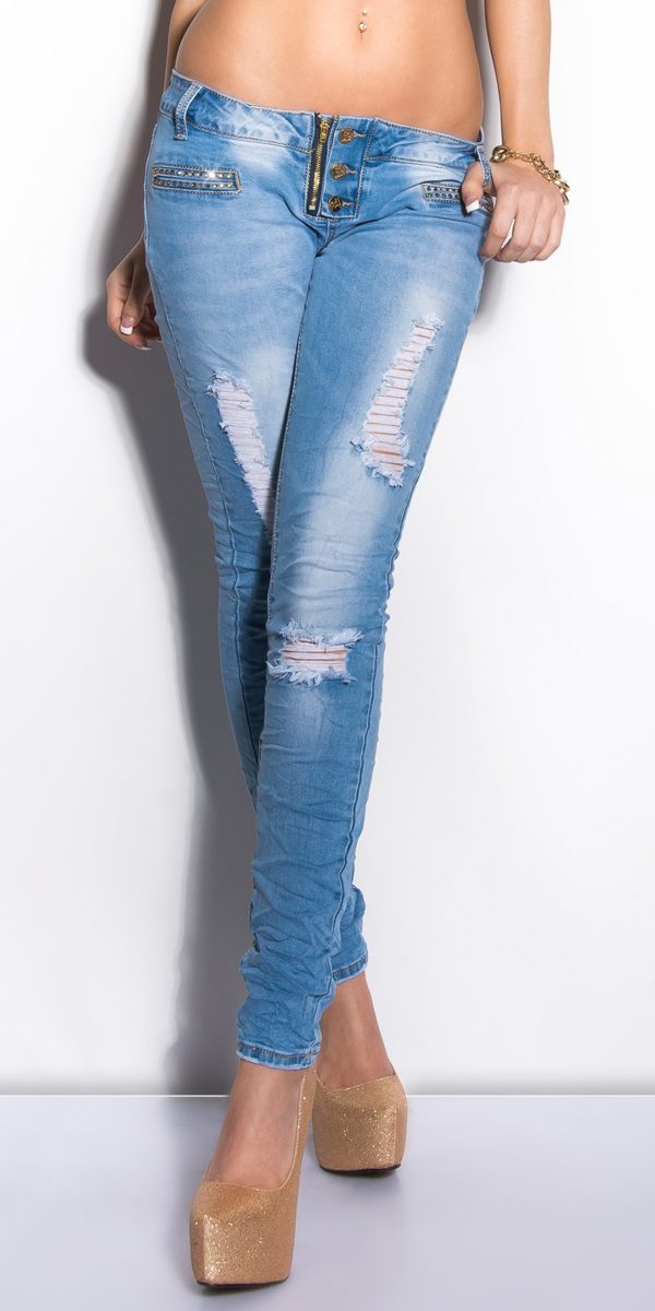 ooKouCla Skinnies with rhinestones Color JEANSBLUE Size 36 0000K600 134 JEANSBLAU 4 1