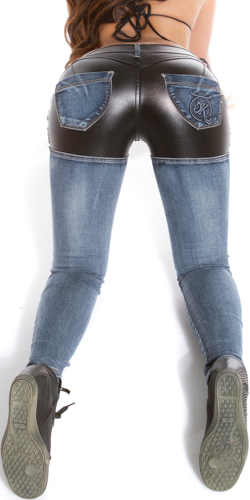 Dámske rifle denim+koža - Image 16