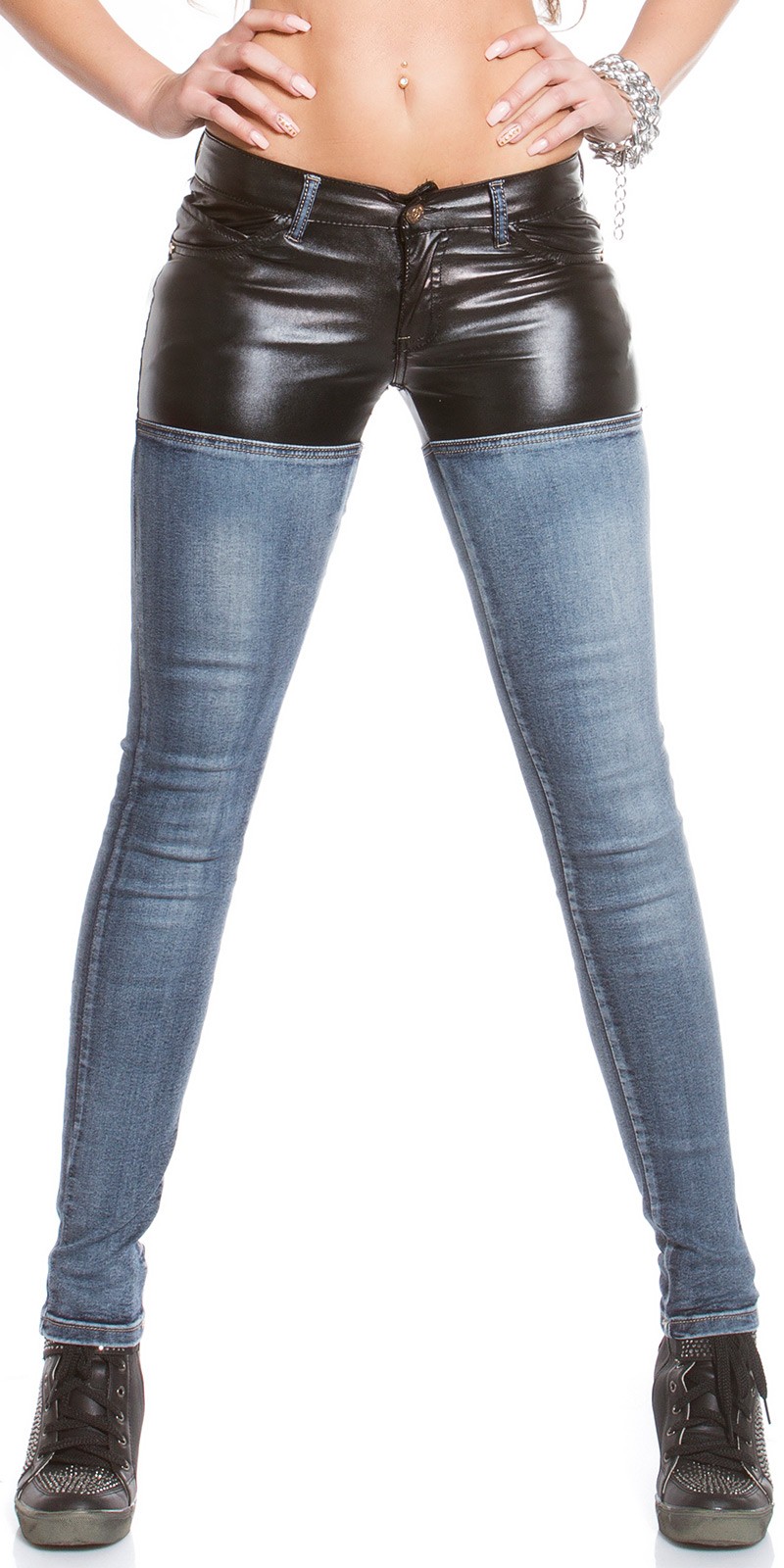 Dámske rifle denim+koža - Image 19