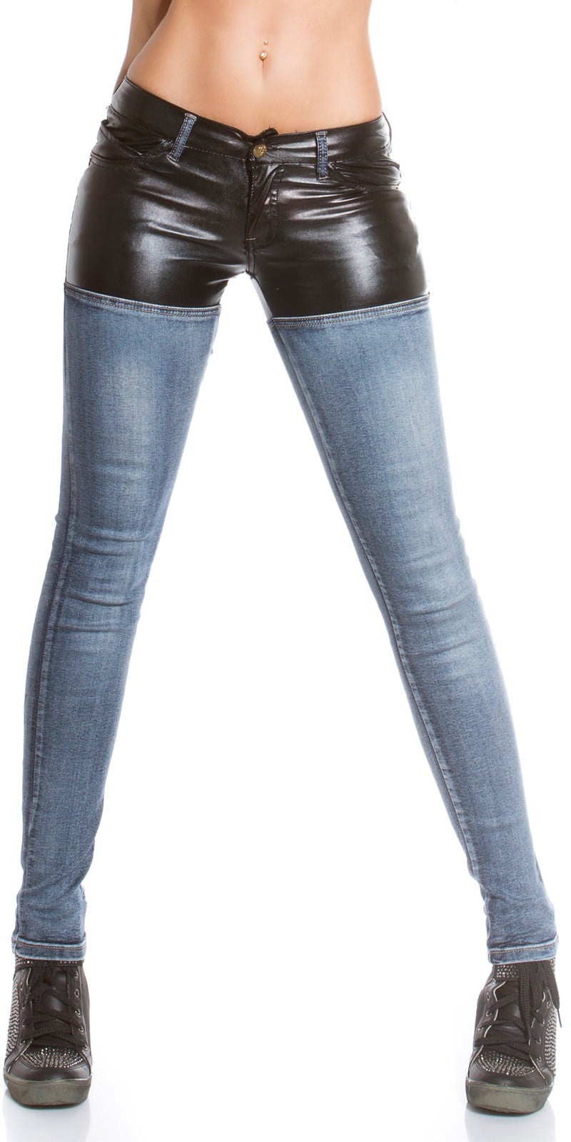 Dámske rifle denim+koža - Image 10