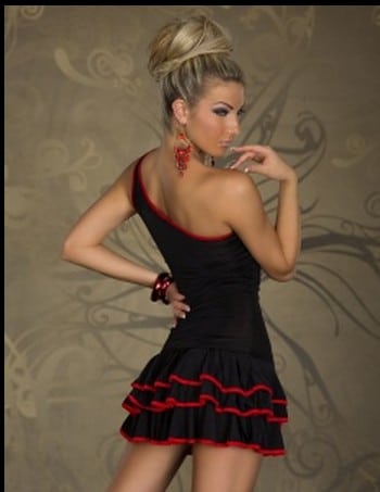 Šaty Samba s točivou sukňou čierne XXL