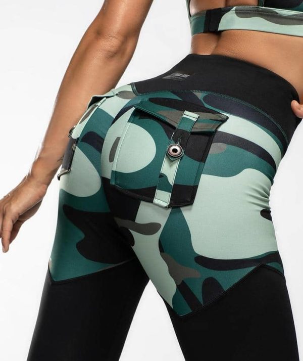 Maskáčové legíny na cvičenie Dámske Maskáćové fitness legíny