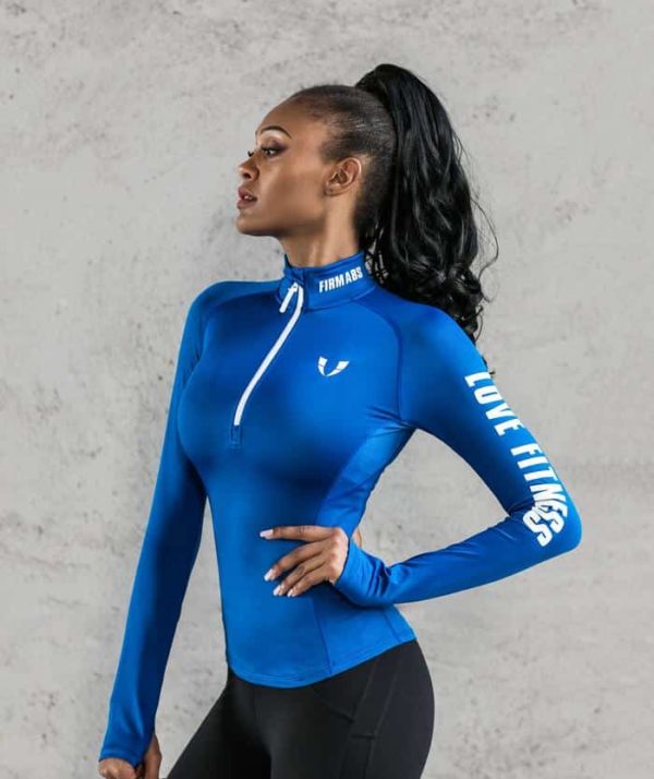 Fitness tričko s dlhým rukávom modré
